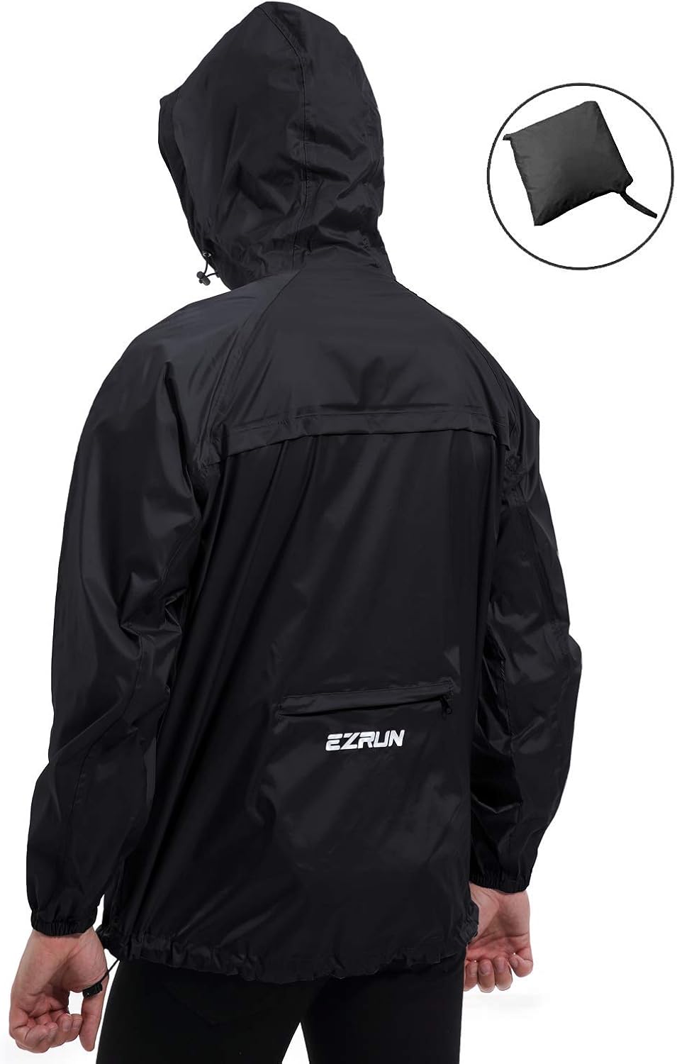 Men's Waterproof Hooded Rain Jacket Windbreaker Lightweight Packable Raincoat: Clothing