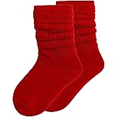 DOOVID Toddler Slouch Socks Knee High Socks Kids Boys Girls Cotton Long Crew Socks