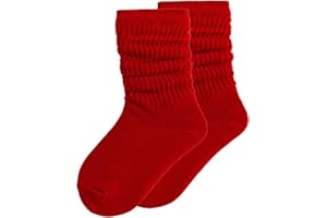 DOOVID Toddler Slouch Socks Knee High Socks Kids Boys Girls Cotton Long Crew Socks