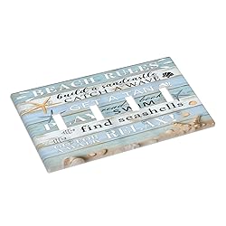 Xuejiaku Decorative Switch Plate Covers Beach Rules