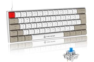 Mini Mechanical Gaming Keyboard Type-c Wired with PBT Dye-subbed Keycaps Rainbow RGB Backlit 60% Layout Full Anti-Ghosting 62