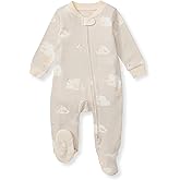 Burt's Bees Baby Boys Sleep and Play PJs, 100% Organic Cotton One-Piece Zip Front Romper Jumpsuit Pajamas