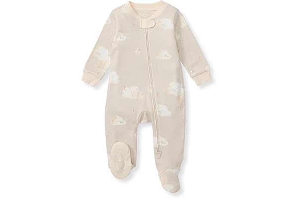 Burt's Bees Baby Boys' Organic Cotton, Sleep and Play Footed Pajamas