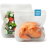 Reusable Premium Silicone Food Storage Gallon Bag 135oz,XXL - 2 PCS Food Storage Bag,Freezer Container,Sous Vide,Kitchen Organization,And Meal Prep Bags Microwave,Dishwasher,Oven Safe, BPA Free