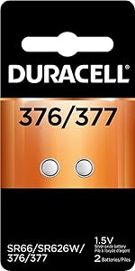 Duracell &ndash; 376/377 1.5V Silver Oxide Button Battery &ndash; long-lasting battery &ndash; 2 count
