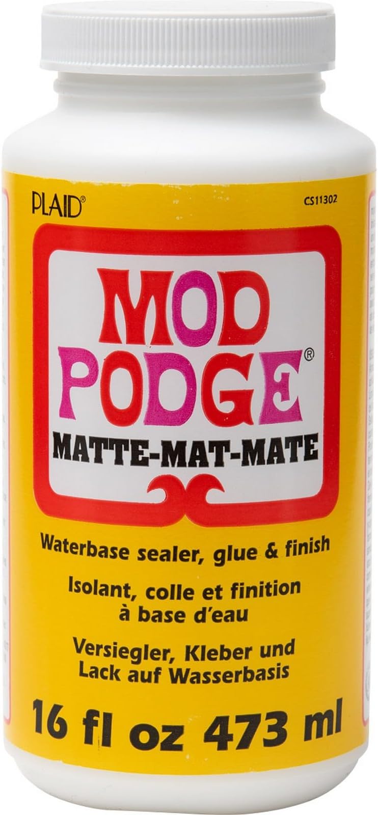 Mod Podge Matte Finish Water-Based Sealer Glue and Finish 473 ml CS11302