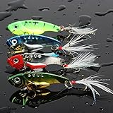 Sougayilang Spinner Spoon Swimbait Freshwater Saltwater Fishing Tackle Lures and Baits Pack of 4pcs