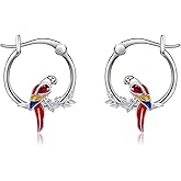 Parrot Earrings 925 Parrot Hoop Earrings Bird Jewelry Christmas Gifts for Women
