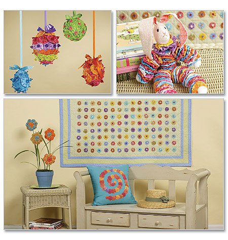 McCall's Patterns M6053 Yo-Yo Quilt, Pillow, Flowers, Egg and Ball Decorations and Bunny, One Size Only