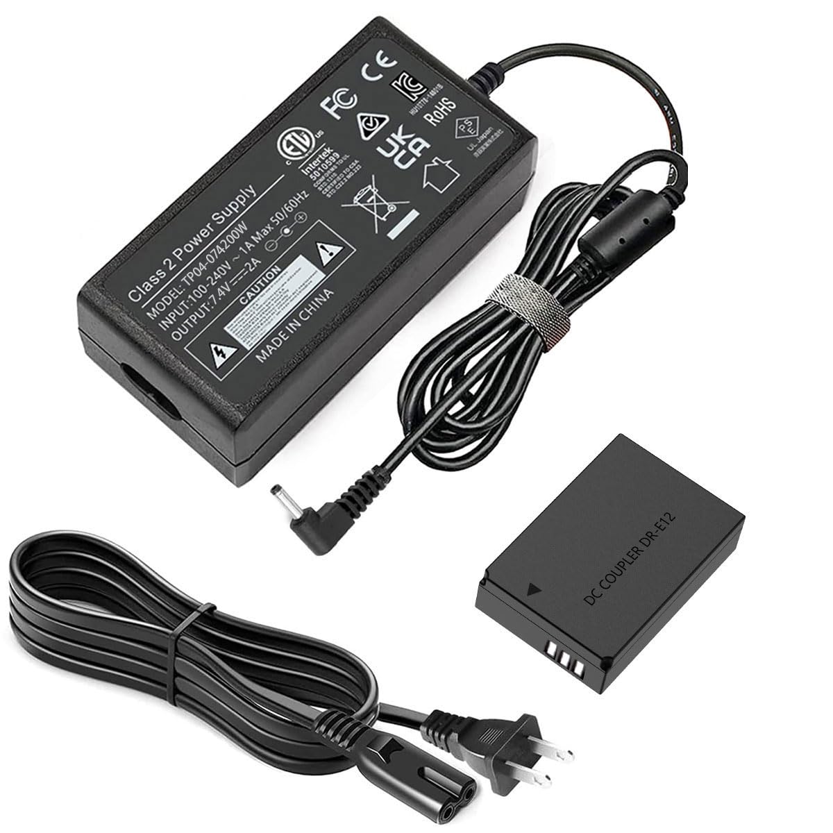ACK-E12 AC Power Adapter LP-E12 M50 Dummy Battery Kit for Canon EOS M50 Mark II M200 M100 M10 M2 M, Kiss M M2 Cameras.