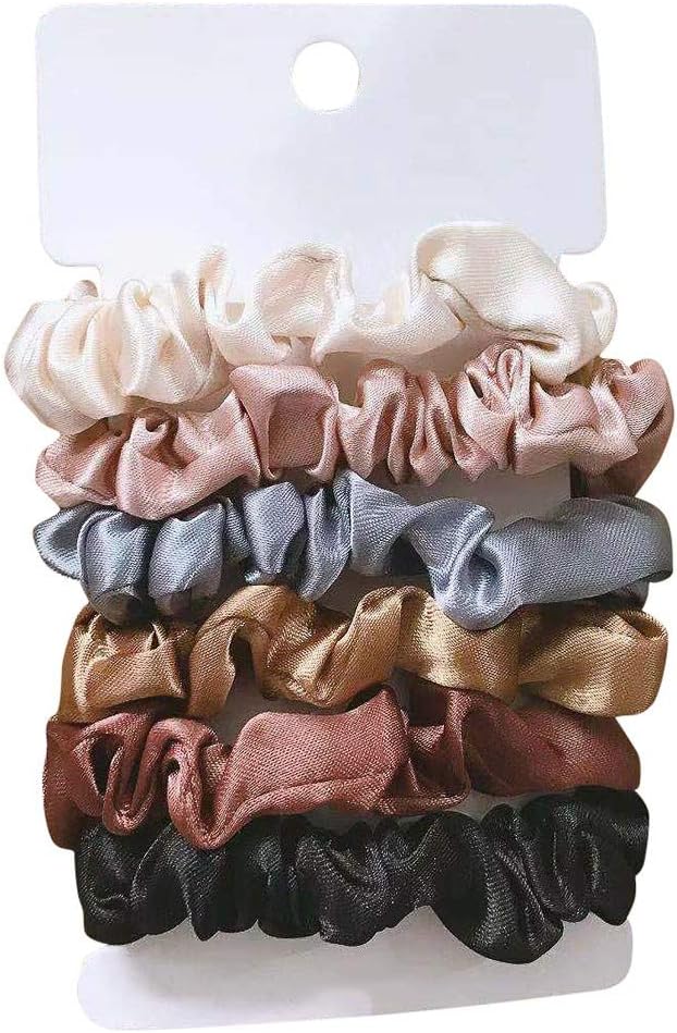 Hair Scrunchies Velvet Stain Silk Elastics Hair Bands Scrunchy Hair Ties Ropes Ponytail Holder Scrunchie Hair Accessories for Women Girls Thanksgiving day Gifts by Bravetoshop