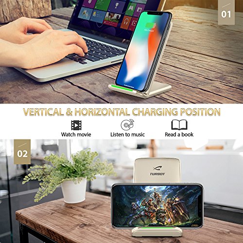 iPhone X Wireless Charger, ElleSye 3-Coil Qi Wireless Charger Stand Pad for iPhone 8/8 Plus, iPhone X, Samsung Galaxy Note8, S8/S8 Plus/S7/S7 Edge/S6 Edge Plus, LG G6 and All QI-Enabled Devices - Thumbnail 6