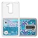 LG K7 Case, ESEEKGO Floating Liquid Case for LG K7 Soft Cover TPU Bumper 3D Bling Case (Blue)