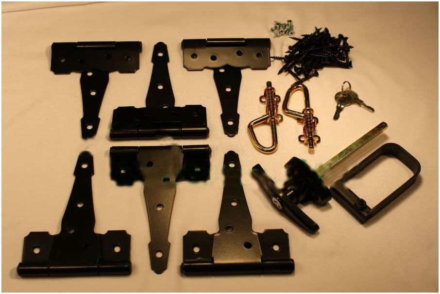 Shed Door Hardware Kit 5" Colonial Hinges, THandles, Barrel Bolts
