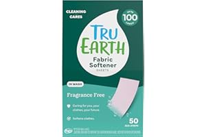 Tru Earth Fabric Softener Sheets | Original Eco-Strip Liquidless Detergent for Travel | 50 Sheets | Fragrance-Free