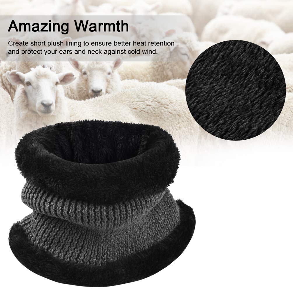 VBG VBIGER 2-Pieces Winter Knit Hat Scarf Set Warm Thick Knit Caps with Visor for Men Women