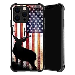 TnXee Compatible with iPhone 14 Pro Case,Deer Flag