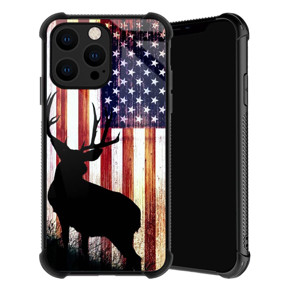TnXee Compatible with iPhone 14 Pro Case,Deer Flag