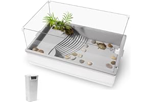 AZV Aquatic Turtle Tank Kit FilterTurtle Aquarium Habitat Enclosure,Multi Functional Area Tortoise Terrarium Indoor for Baby Turtles,Snake,Forg,Hermit Crab,Bearded Dragon