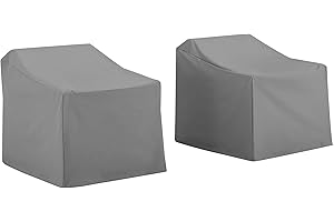 Crosley Furniture MO75002-GY Heavy-Gauge Reinforced Vinyl 2-Piece Furniture Cover Set (2 Chairs), Gray