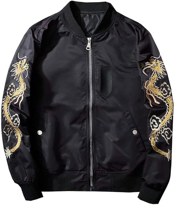 Amazon Tenflow スタジャン メンズ フライトジャケット 中綿 鳥刺繍 スカジャン 龍柄 ジャンパー ジャケット Ma 1 ブルゾン ストリート 男女兼用 黒 春 秋 冬 コート ジャケット 通販