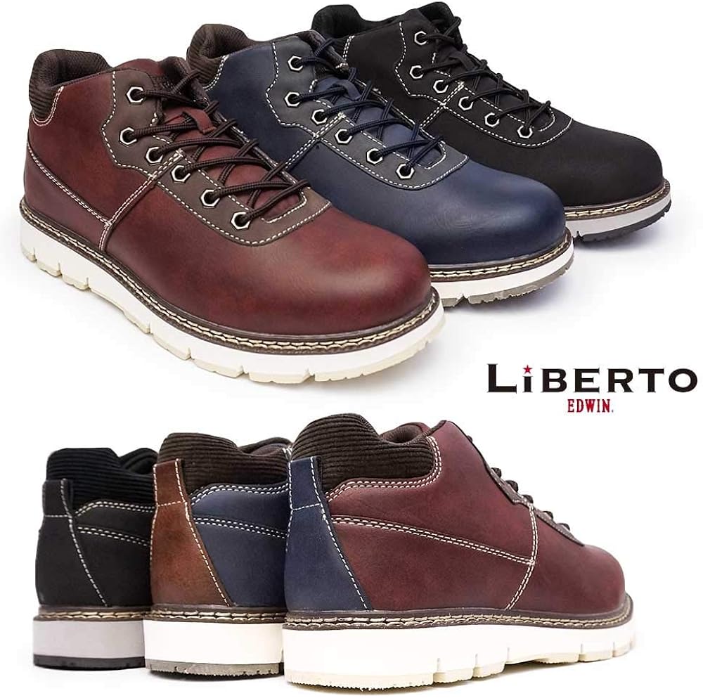 Amazon Co Jp Edwin L Men S Waterproof Work Boots Liberto Edwin Shoes Non Slip Snowy Country Casual Everyday Wear Shoes Bags