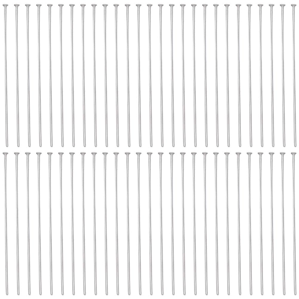 SUNNYCLUE 1 Box of 600 Earring Pins Flat Pins 304 Stainless Steel Flat Head Pins 40 mm Straight Pins Jewelry Pins Flat Head Pins for Fabricati