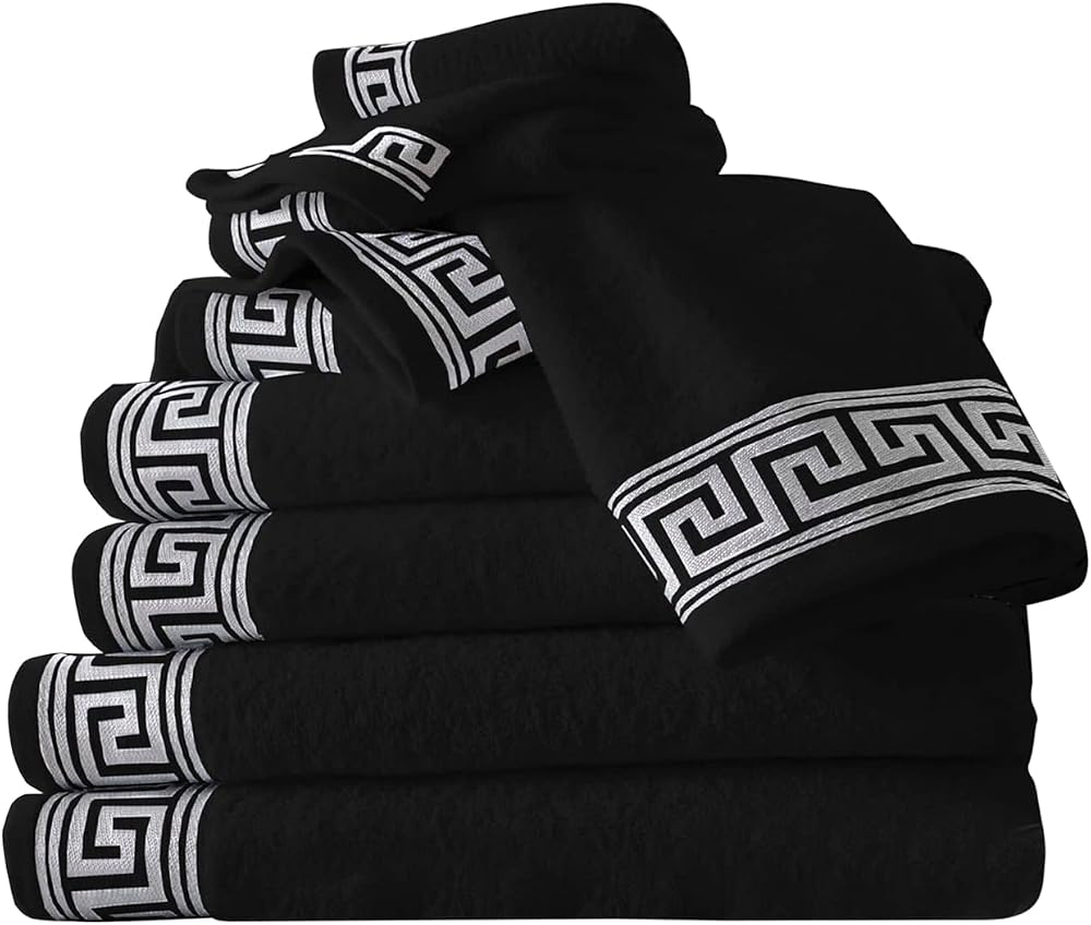 GC Gaveno Cavalia 8-Piece Towel Bale Set 500 GSM Black Egyptian Cotton