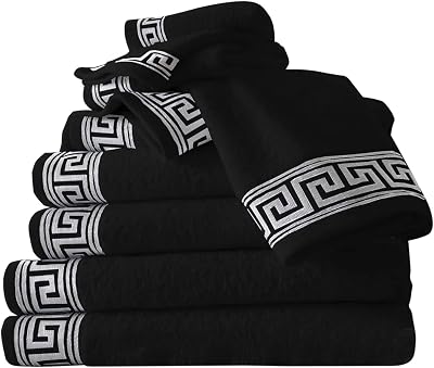 GC Gaveno Cavalia 8-Piece Towel Bale Set 500 GSM Black Egyptian Cotton