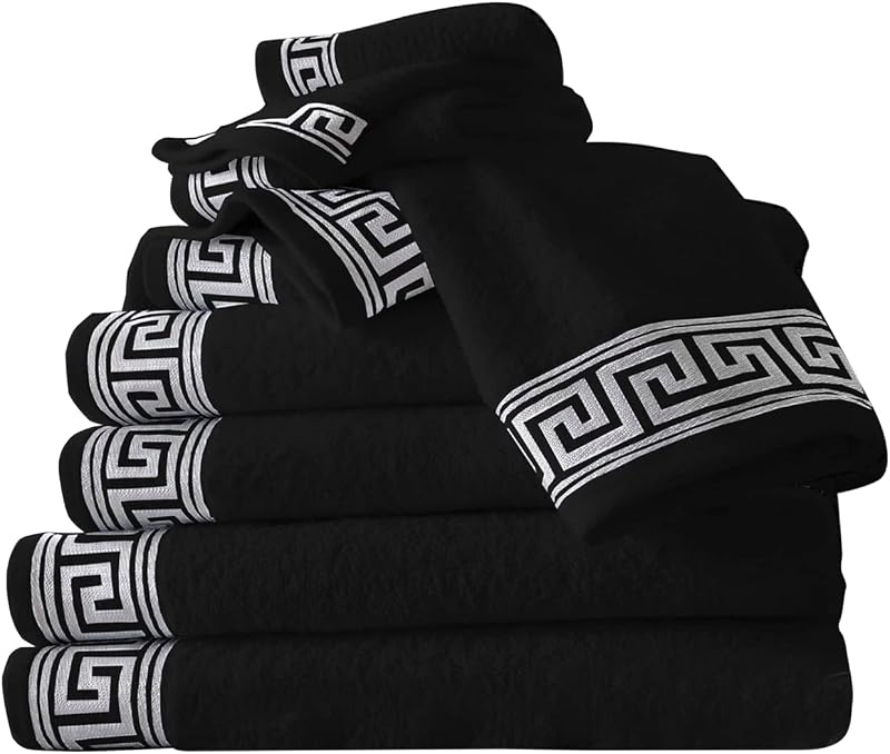 GC Gaveno Cavalia 8-Piece Towel Bale Set 500 GSM Black Egyptian Cotton