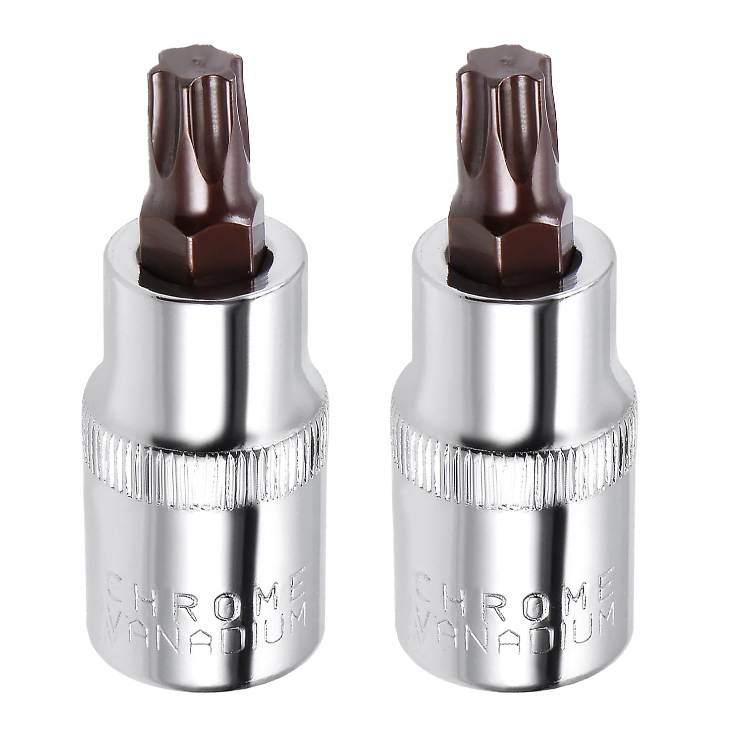 Juttzzei 2PCS Torx Bit Socket, 1/2" Drive T50, Premium S2 Alloy Steel, 60mm Length