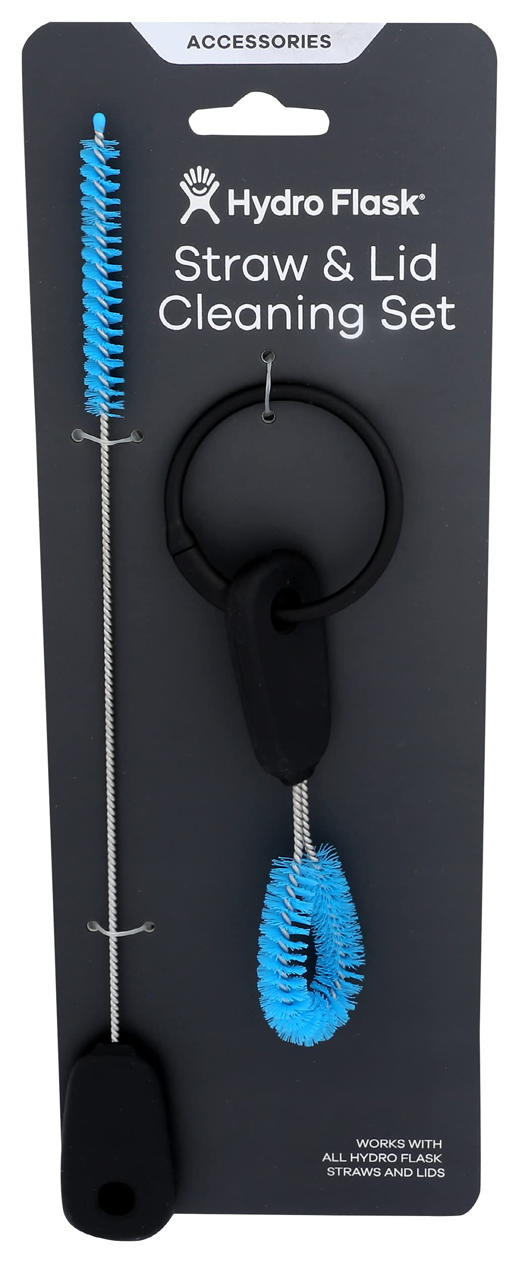 Hydro Flask - Straw and Lid Cleaning Set - Reusable Bottle Cleaner Brush Kit with Long Handle - Wash and Access All Areas - Durable Nylon Bristles - Compatible with all Plastic Caps and Lids - Pacific