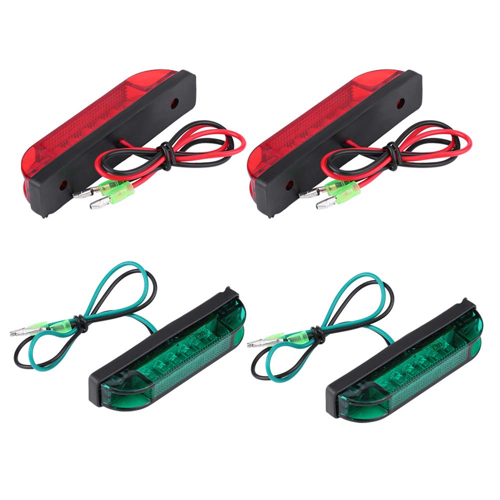 Kennso 4Pcs Navigation RED & GREEN Waterproof Bulb Lights Strip Light Bar Kit Utility Strip Bar for Marine Boat Yach Automotive Lighting