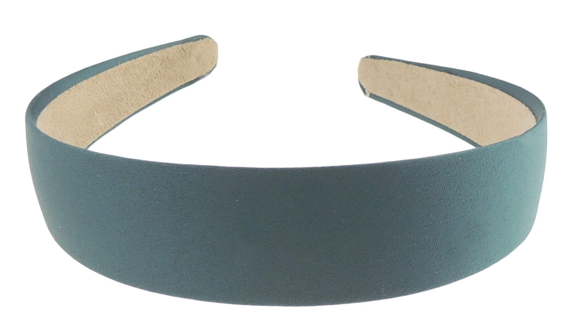 SMALL HEAD Ladies Girls 3cm Satin Wide Headband Alice Band (Emerald)