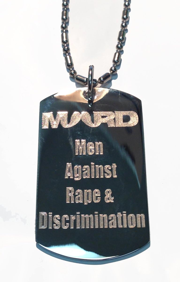 Farhan Akhtar Mard Hindi Film Bollywood Actor MAN MEN Against Rape and Discrimination Logo Symbol - Military Dog Tag, Luggage Tag Metal Chain Necklace by Dog Tags