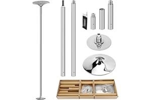 PRIOR FITNESS Premium Dance Pole Removable 45mm Spinning & Static Dancing Pole Heavy-Duty Steel Pole Dancing Pole, Adjustable Height Professional Grade Excellent for Home Exercise Club Gym