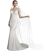 GAODESI Wedding Veil Pearls and Crystals Beaded Edge 1 Tier Fingertip Length Bridal Veil