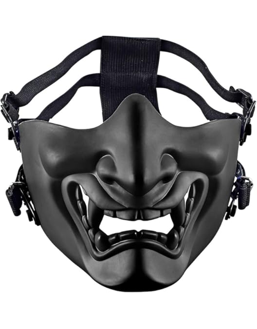 Didiseaon Demi Masque Oni Style Hannya Résine Ajustable Et Confortable