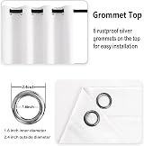 DWCN Greyish White Blackout Curtains 2 Panels 46 x 90 Eyelet Thermal Insulated view 5