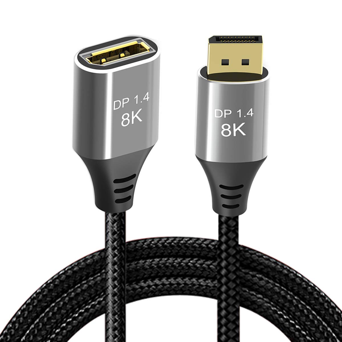 Cablecc DisplayPort 1.4 8K 60hz Extension Cable Male to Female Ultra-HD UHD 4K 144hz DP to DP Cable 7680 * 4320 for Video PC Laptop TV