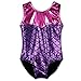 BAOHULU Girls Gymnastics Leotards Shiny Spliced Scale Dance Clothes 3-12 Years B148_Purple_6A