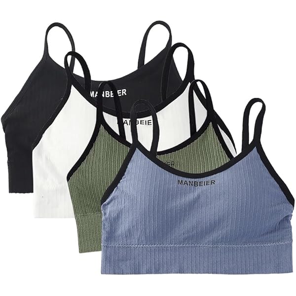 thumbnail image 2 of 3 Pack Women's Lace Crop Cami Bralettes - Removable Padded Seamless Sports Bras 2 of 10