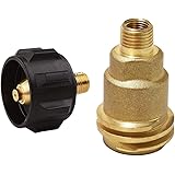Hooshing QCC1 Acme Nut Propane Gas Fitting with 1/4 Inch Male Pipe Thread and QCC1 Propane Adapter Gas Regulator Valve Fittin