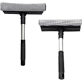 ZYNQACC 2 Pack Squeegee for Car Window Cleaning and Windshield Washing,2 in 1 Car Windshield Squeegee Window Washing Sponge Scrubber,Window Cleaning Squeegee kit for Glass,Shower Floor