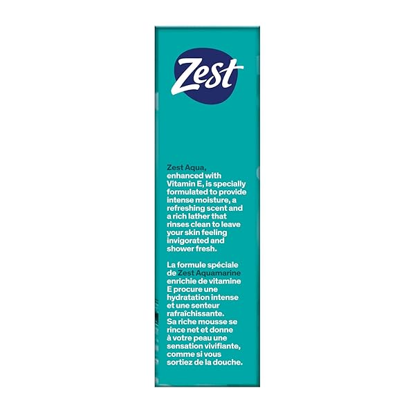 ZEST BAR SOAP – ENRICHED WITH VITAMIN E – MOISTURIZING BODY SOAP – GENTLE SOAP – PARABEN-FREE SOAP BAR – SUITABLE FOR ALL SKIN TYPES – AQUA – 16 PC