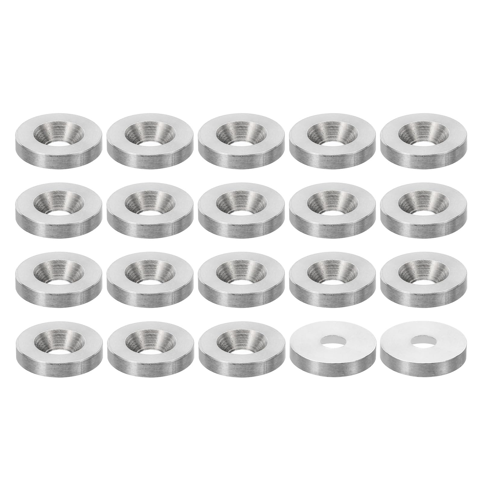 PATIKIL M5 Finish Countersunk Washer, 20pcs 18mm Dia. 3.5mm Tall Solid 304 Stainless Steel CNC Finish Cup Washer Flat Screw Head Gasket for Construction — image 1