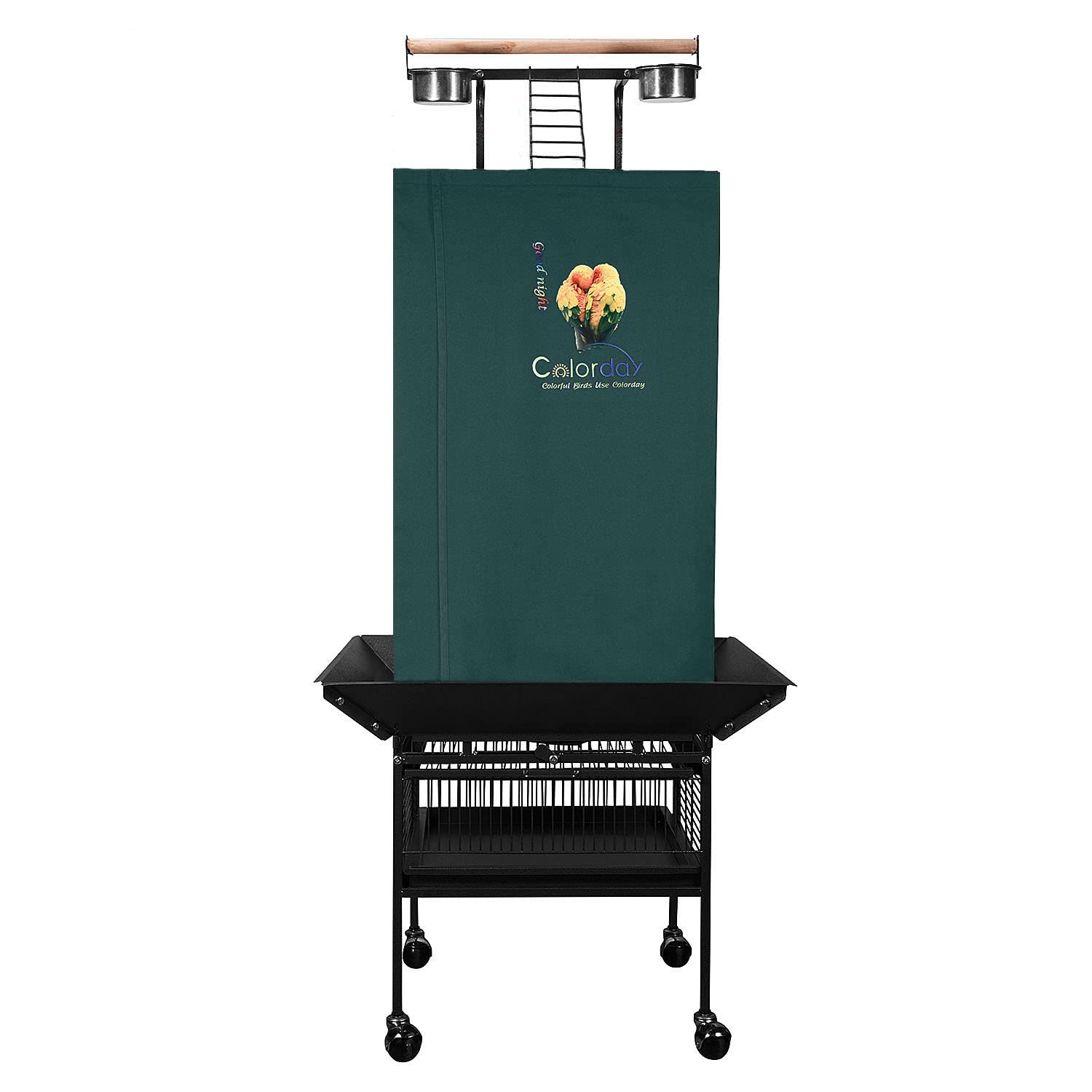 Colorday Good Night Bird Cage Cover for Large Bird Cage with Play Top (61", Green) — image 1