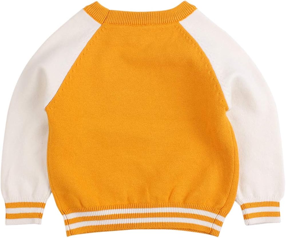Peecabe Casual Knitted Baby Sweaters Long Sleeve O-Neck Sweater for Boys Infant Toddler Girls Pullover 1-5Y: Clothing