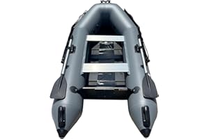 ELELIFE Inflatable Dinghy Boats with Ligheweight Floor 4 Person Portable Boat Raft, Inflatable Touring Kayak, Inflatable Sport Tender Fishing Dinghy Boat with Panel Paddles Air Pump