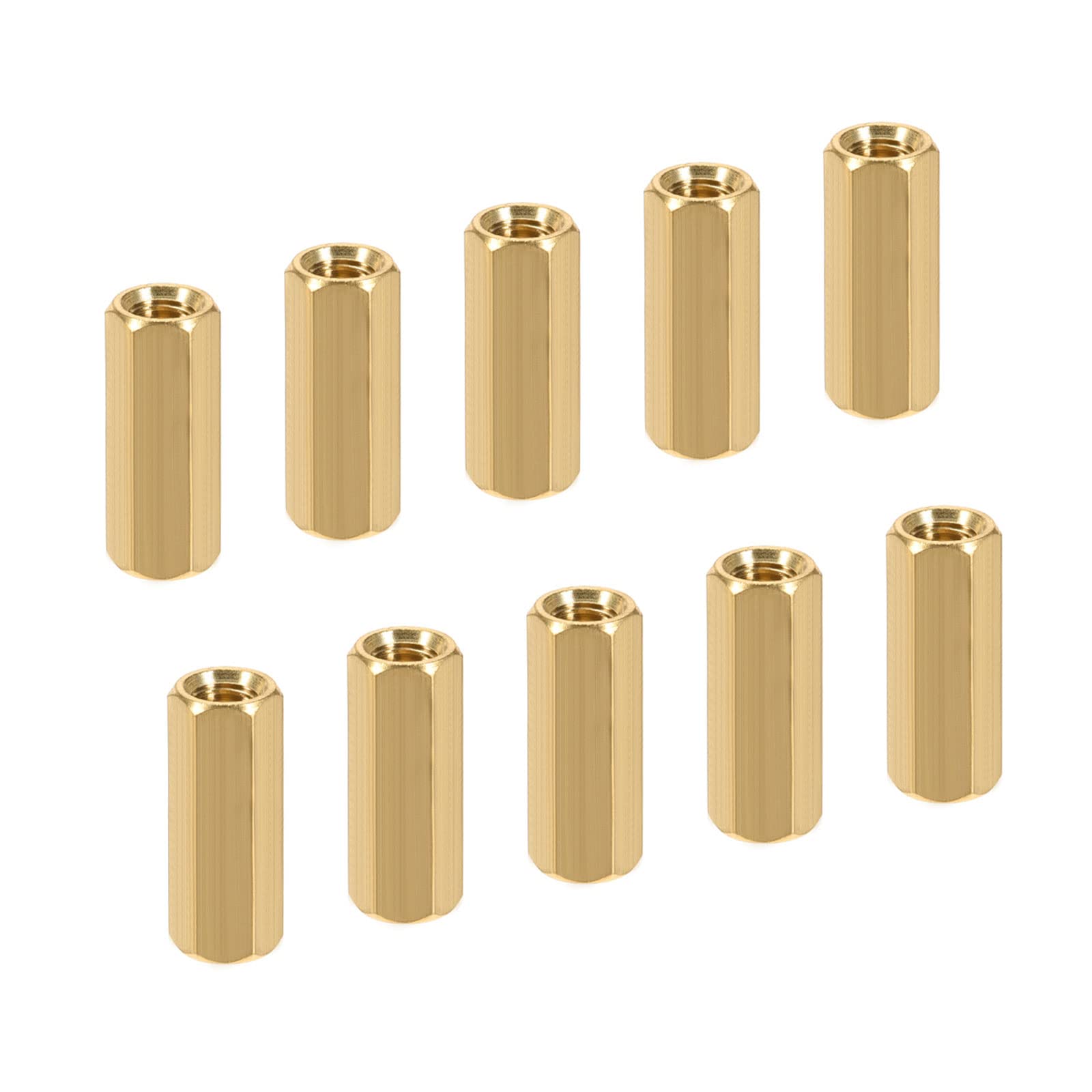 YOKIVE 10 Pcs M5 Spacers, Brass Hex PCB Standoffs Nuts, Keep Height Consistent, Great for Motherboard, Circuit Board, Electronics (Gold Tone, 20mm)